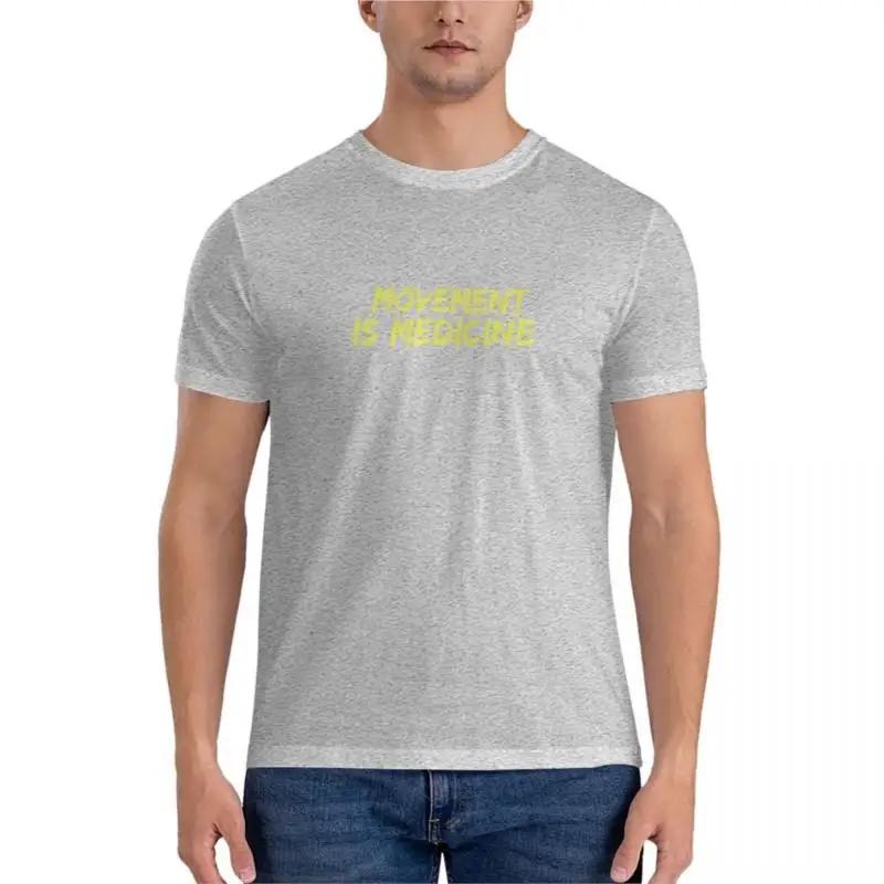 tshirt men summer tees Movement is Medicine Relaxed Fit TShirt crew neck t shirts mens t shirt S