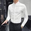 Black Shirt for Men Long Sleeve Slim Korean Version of The Trend Casual Inch Shirt for Men White High-grade Shirt for Men No Ironing