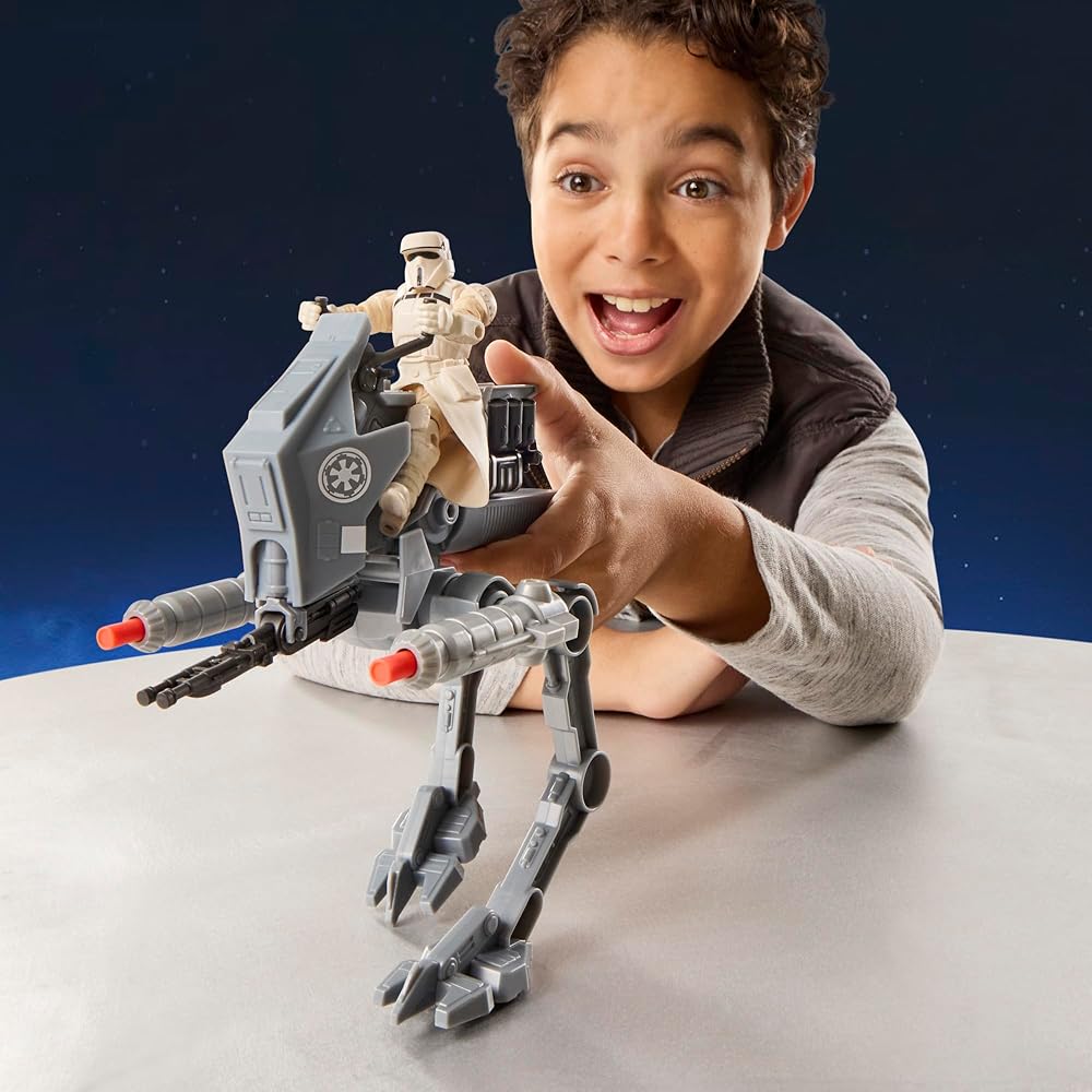 Hasbro Star Wars The Mandalorian AT-RT Vehicle with Imperial Driver Action Figure Toy for Boys and Girls 4 Years and Up