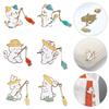 Cartoon Design Animal Badge Pin Enamel Finish Cartoon Cat Pin Creativity Brooch  Anime Pins
