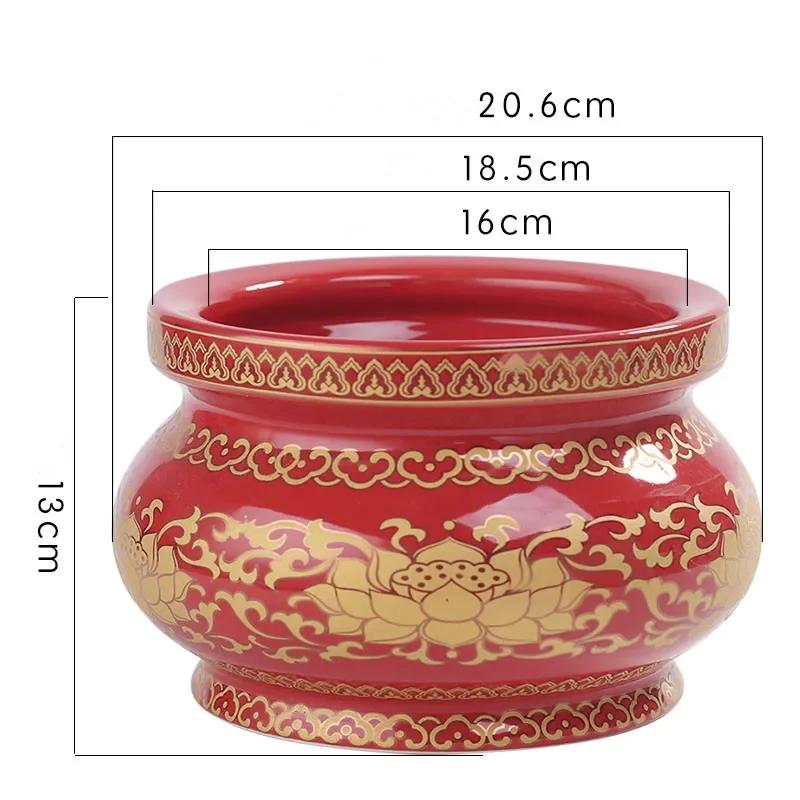 Chinese Traditional Ceramic Incense Burner Ornaments Guanyin Worship Incense Burner Decoration Feng Shui Buddha Hall Supplies