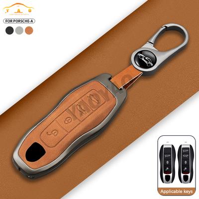 2025 Leather Zinc Alloy Car Remote Key Case For Panamera Spyder Carrera Macan Boxster Cayman Cayenne 911 970 981 