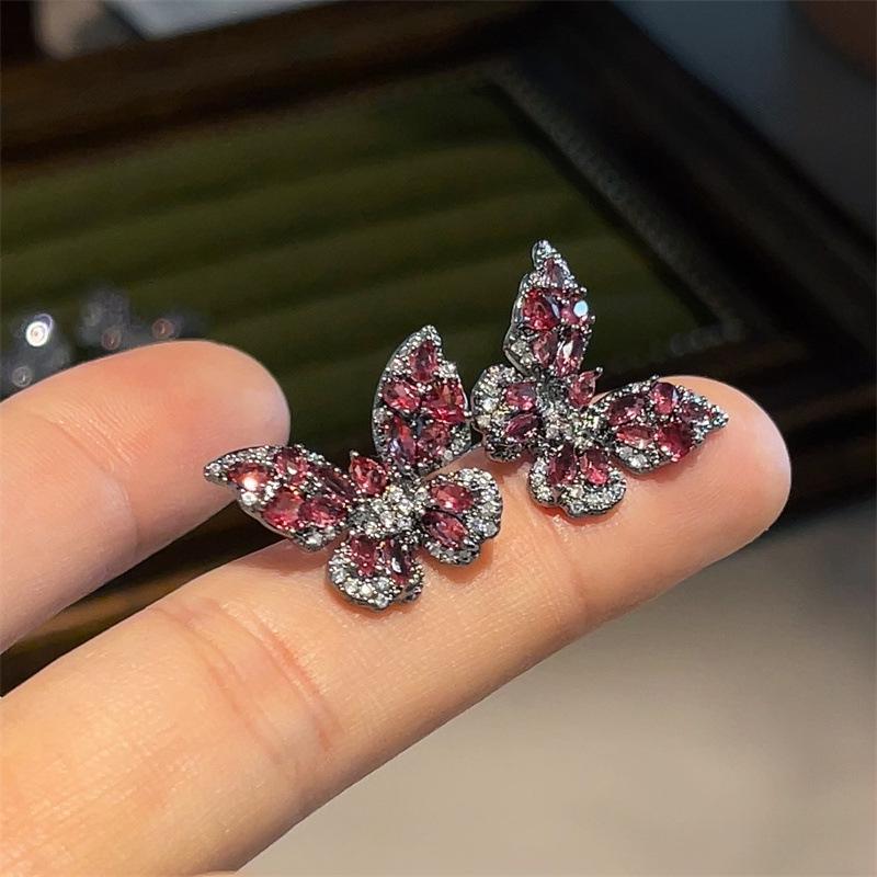 Cercei Fluture Argint S925 - Design Coreean Proaspăt cu Galvanizare Aur, Stil Nișă Lux Ușor