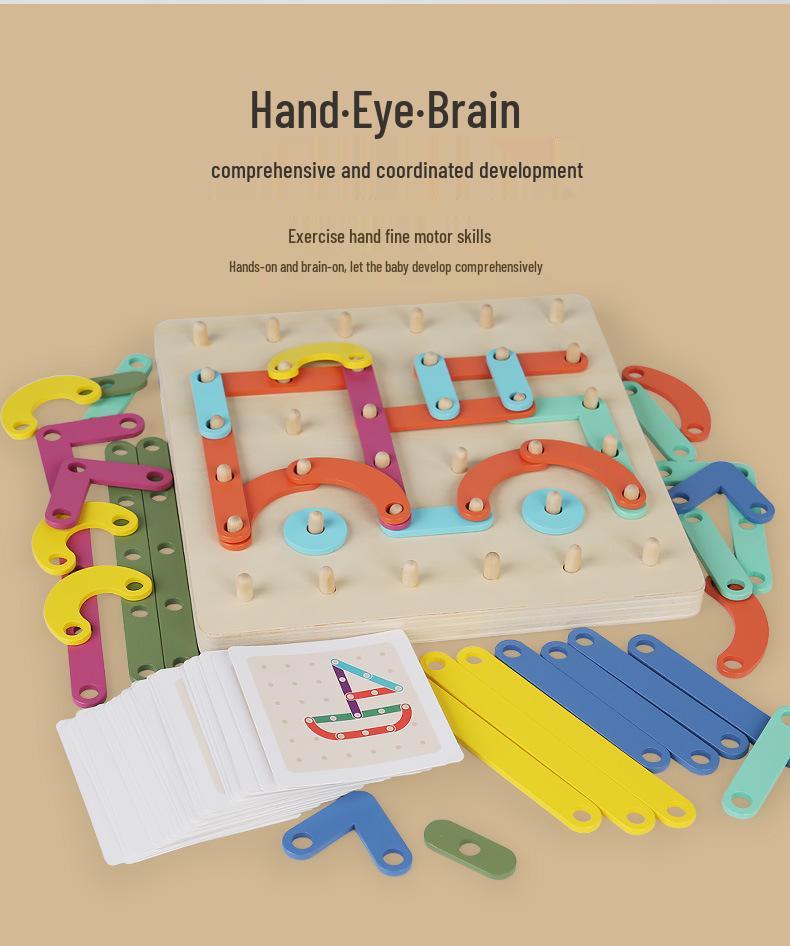 Montessori Shape-Changing Pegboard Puzzle for Kids