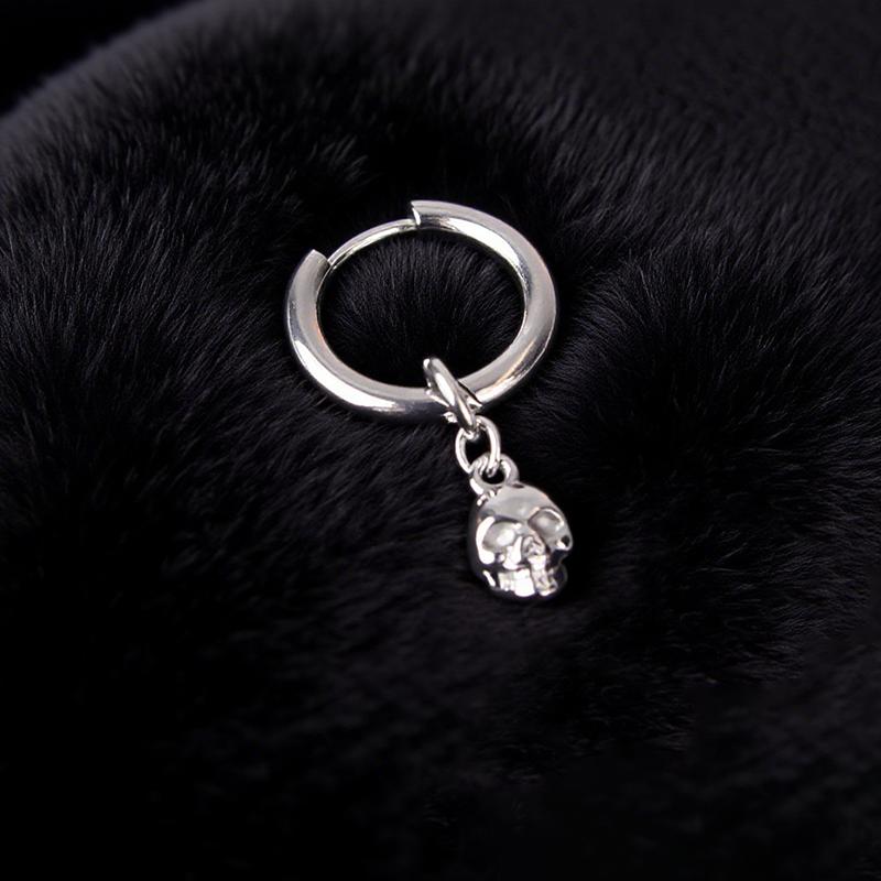

1 пара готических серег-подвесок в виде черепов для мужчин и женщин, модные панк, персонализированные, крутые ювелирные изделия, подарки чёрный