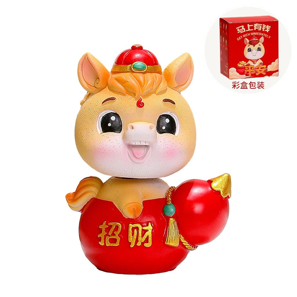 Year of the Horse Mascot Baby Horse Zodiac New Year Ornament Desktop Decoration Small Horse Cartoon Doll