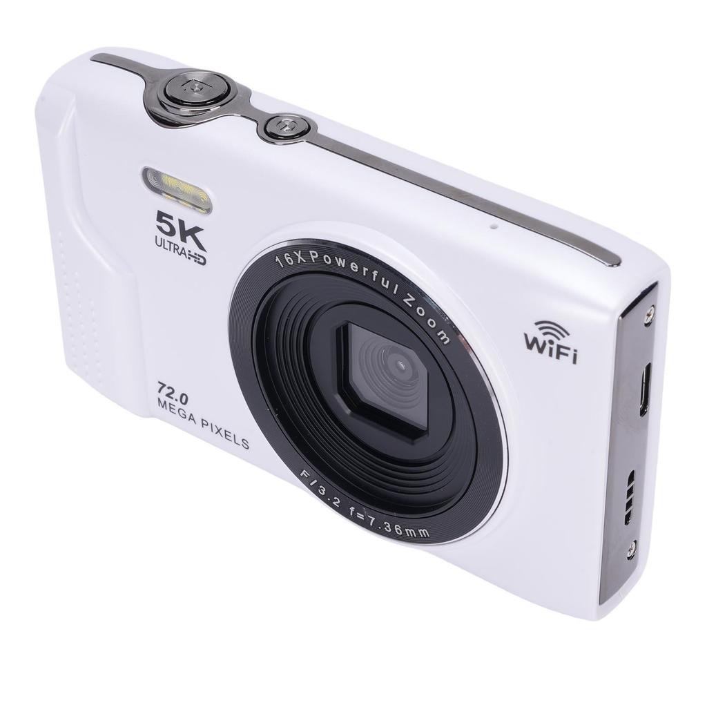 5K Digital Camera 72MP 16X Zoom 2.8 Inch LCD Screen AF Auto with Flash Light WiFi Camera for Travel Photography