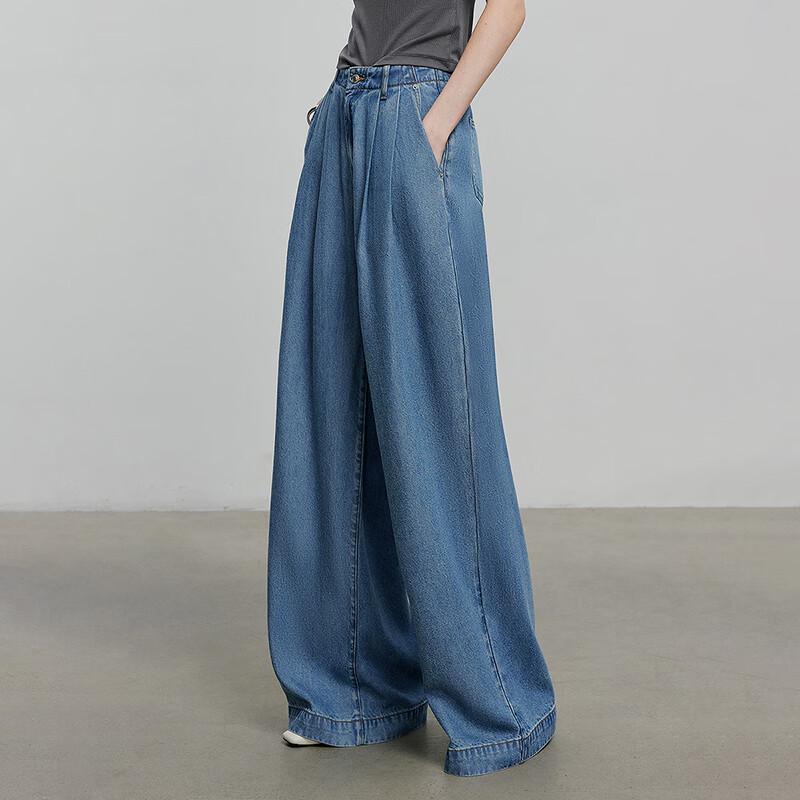 Chuyu Women's Lyocell Relaxed Wide-Leg Jeans