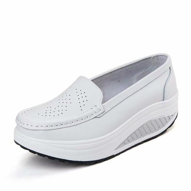 Spring Summer Shake Out Single Women Shoes The Nurse's Shoes White and Platform Woman's Shoes Breathable Hollow