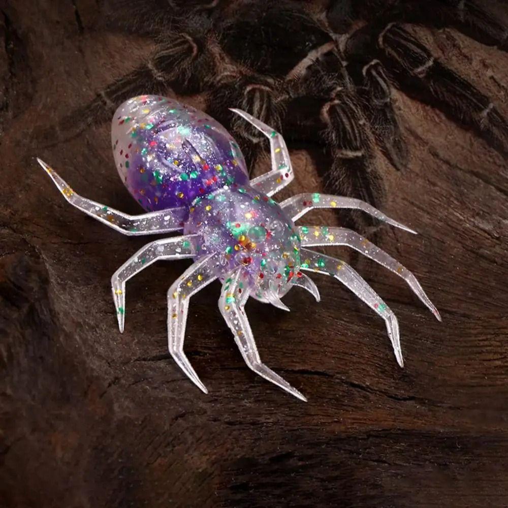 5Pcs Bite-Resistant Soft Spider Lure Realistic Worm Lure Artificial Softbait  Outdoor Fishing