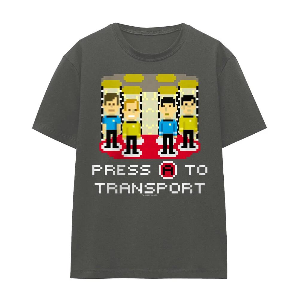 

Star Trek Press A To Transport Ladies T-Shirt S-2XL, Charcoal S