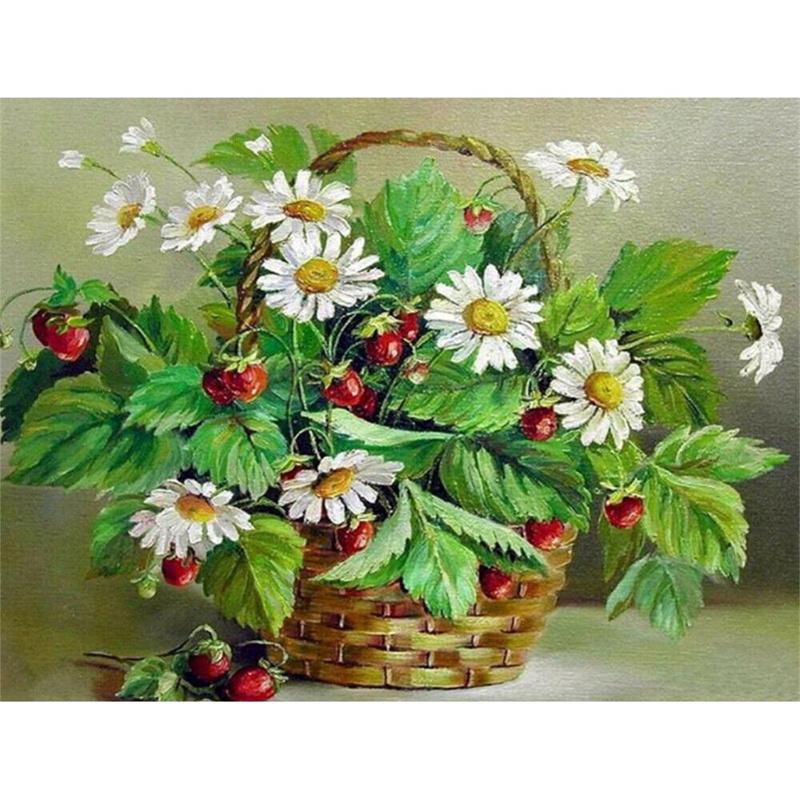 5D DIY Diamond Painting Pretty Flowers Diamond Embroidery Cross Stitch Kit Full Rhinestone Mosaic Home Decor