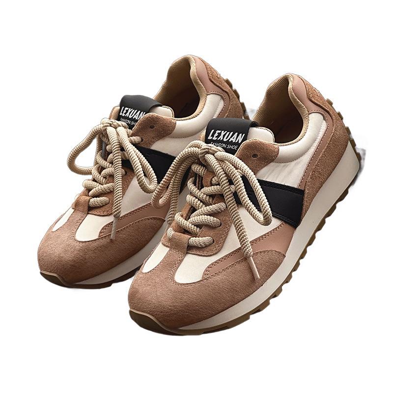 Platform-soled waffle Forrest Gump shoes spring and autumn new leather ins trendy German training casual shoes