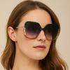 European And American Fashion New Large-Frame Square Sunglasses Simple Versatile And Thin Trend Sunglasses Personalized Women'S Glasses