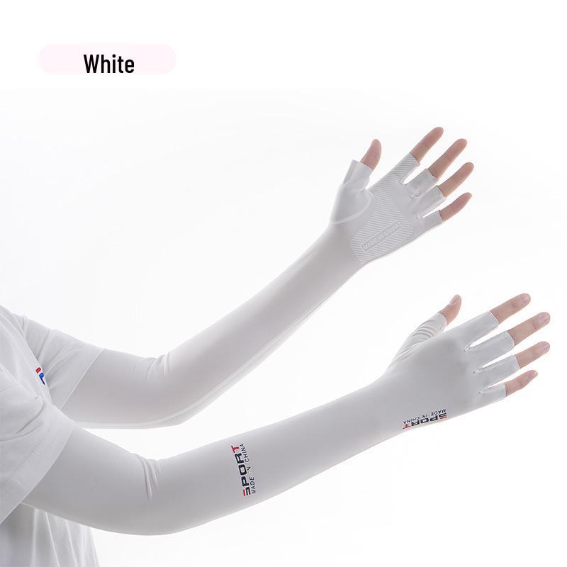 Unisex Rękawki na Pół Palca z Jedwabiu Lodowego z Ochroną UV - Oddychające, Nylonowe Rękawki na Ręce do Sportów na Świeżym Powietrzu i Jazdy
