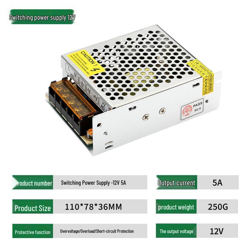 12V LED Switching Power Supply for Strip Modules and Security Monitoring