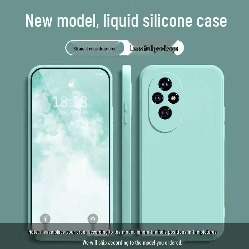 Honor 200 Case: Solid Color Liquid Full Coverage, Drop Protection, Soft Straight Edge Design