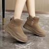 High-top Shoes Women's New Winter Thick Short Tube Soles Solid Color Cotton Shoes Sports and Leisure Velvet Snow Boots