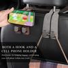 2 PCS Car Seat Headrest Hook, Back Seat Hanger with Double Flexible Leather Hooks, Soft Leather Double Headrest Metal Hooks Purse Handbag Organizer,