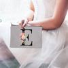 26 Lettere dell'Alfabeto Inglese Sposa Sacchetti Cosmetici con Zip Lettere Fiori Organizzatore Custodia Trucco da Viaggio per Donna Articoli da Toeletta Regali per Donna