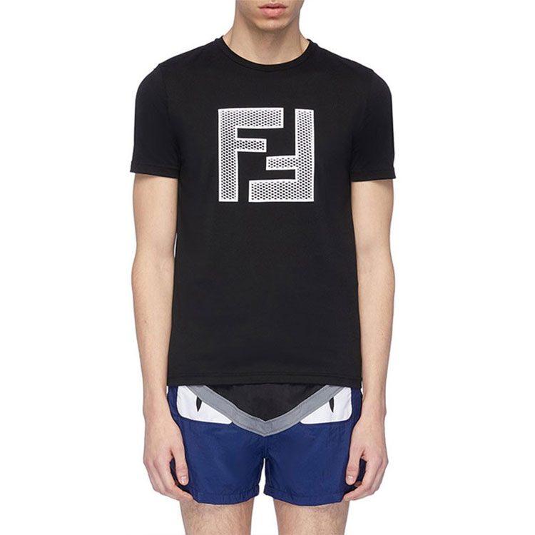 Fendi T Shirts Men's Crew Neck Moderate Straight Fit FAF532-A78M-F0GME