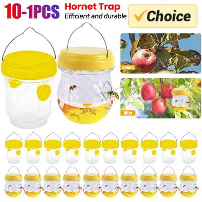1-10pcs Outdoor Fruitfly Trap Hanging Wasp Hornet Repellent Fly Catcher Non-toxic Yellow Bee Insect Fly Swatter for Farm Garden