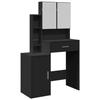 VidaXL Coiffeuse avec armoire noir 80x35x132 cm, table de maquillage, coiffeuse de chambre à coucher, coiffeuse avec miroir, 848235