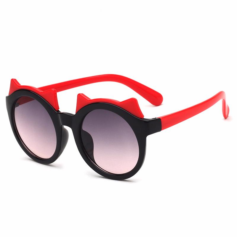 Pink 2pcs Stylish Round Flower Sunglasses Anti-UV Photography Outdoor Beach Colorful Eyewear for Unisex Baby Girls Kids Children Red
