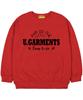 UNION GARMENTS [Fleece-Lined] Camp Begin Oversized Sweatshirt Red