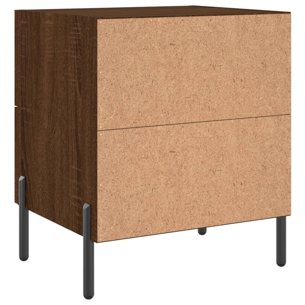 Nightstands 2 Pcs Brown Oak Effect 40 X 35 X 47.5 Cm Engineered Wood