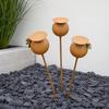 Rusty Outdoor Daisy Flower Metal Yard Stake, Rusted Iron Art Flower Garden Decoration, Weather-Resistant Garden Ornament for Lawn, Pathway, Patio, or