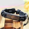 SCIONE Cross Scripture Bracelet Religious Handmade Leather Jewelry