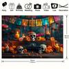 A vibrant Mexican carnival of the Day of the Dead background - decorated with colorful fly grass, candles and sugar skulls