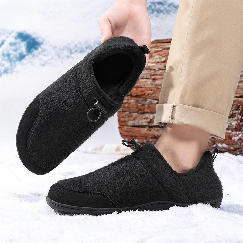 Winter Men Slippers Cotton Plus Fur Shoes Women Snow Outdoor Warm Fur Sneakers Non-slip Warm Furry  Footwear Thick Platform Winter Slides