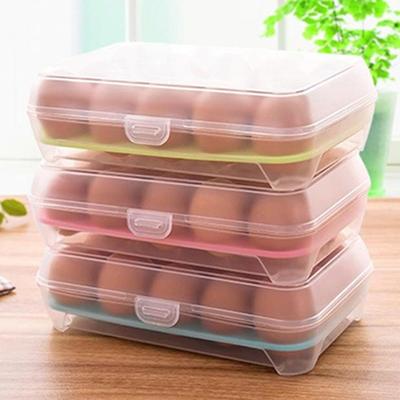Soporte de almacenamiento de huevos, plástico anticolisión, transparente, 15 rejillas, caja de preservación de huevos transparente