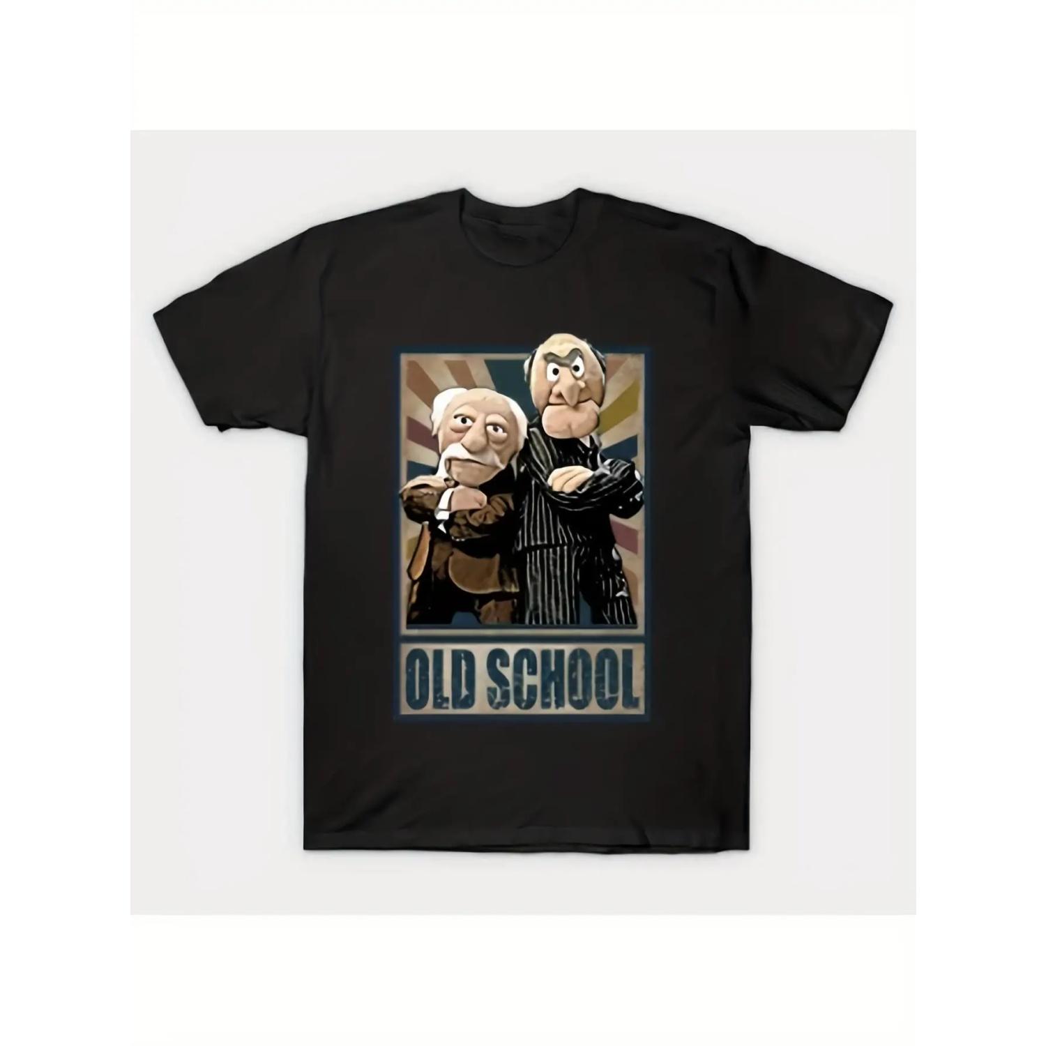 Men s Statler and Waldorf Retro TV Series Theme T-shirt, 70s_80s Style Classic Character Pattern Nostalgic Style S