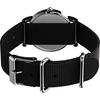 Timex Weekender 31 mm Damenuhr – silberfarbenes Gehäuse, weißes Zifferblatt, schwarzes Stoffarmband, Schwarz/Silberfarben/Weiß. , modern