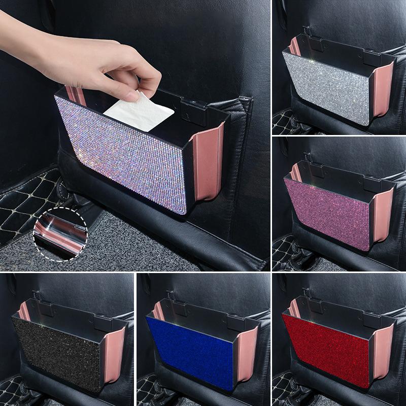 Funzione 2-in-1 Cestino Impermeabile per Auto Organizzatore Sedile Posteriore Auto Pieghevole a Diamante Pattumiera Ombrello da Viaggio Portaoggetti per Alimenti