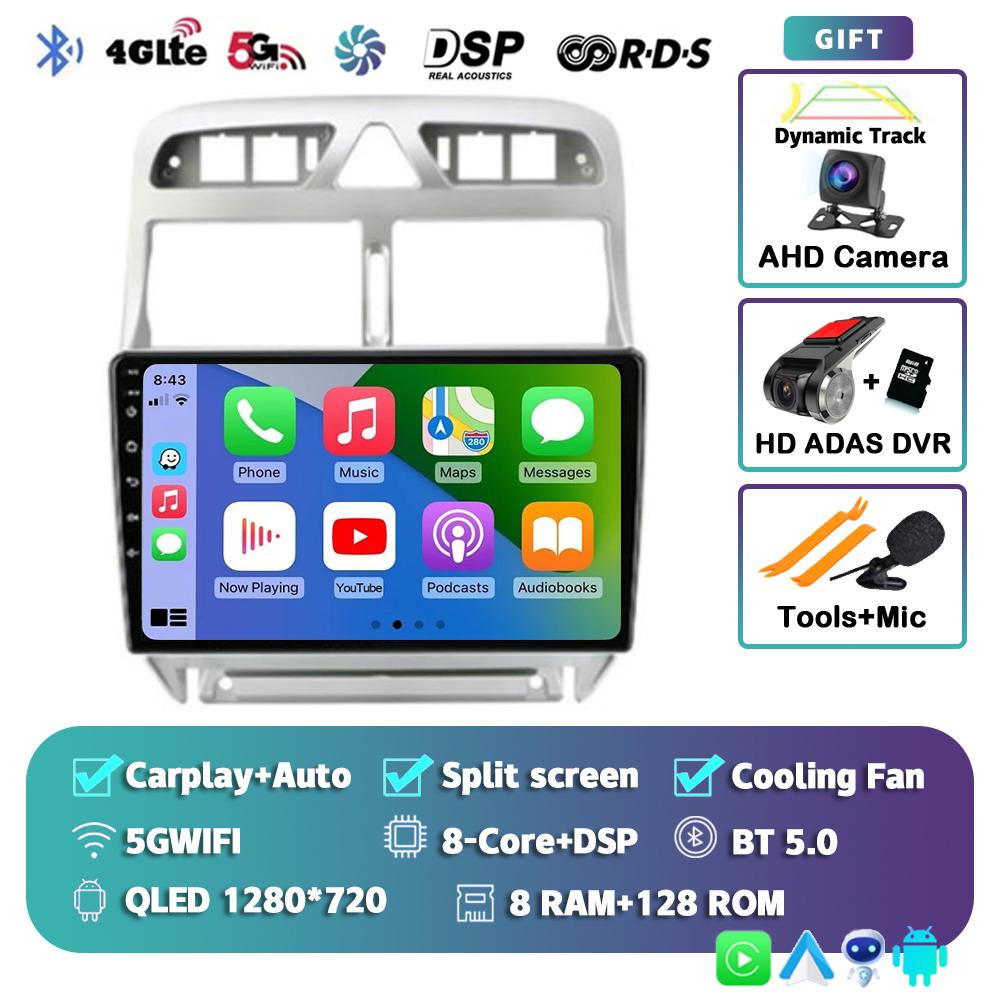 Android 14 Carplay Auto 4G+WIFI 2din Car Radio For Peugeot 307 2002-2013 Multimedia Video Player GPS Navigation Head Unit Stereo