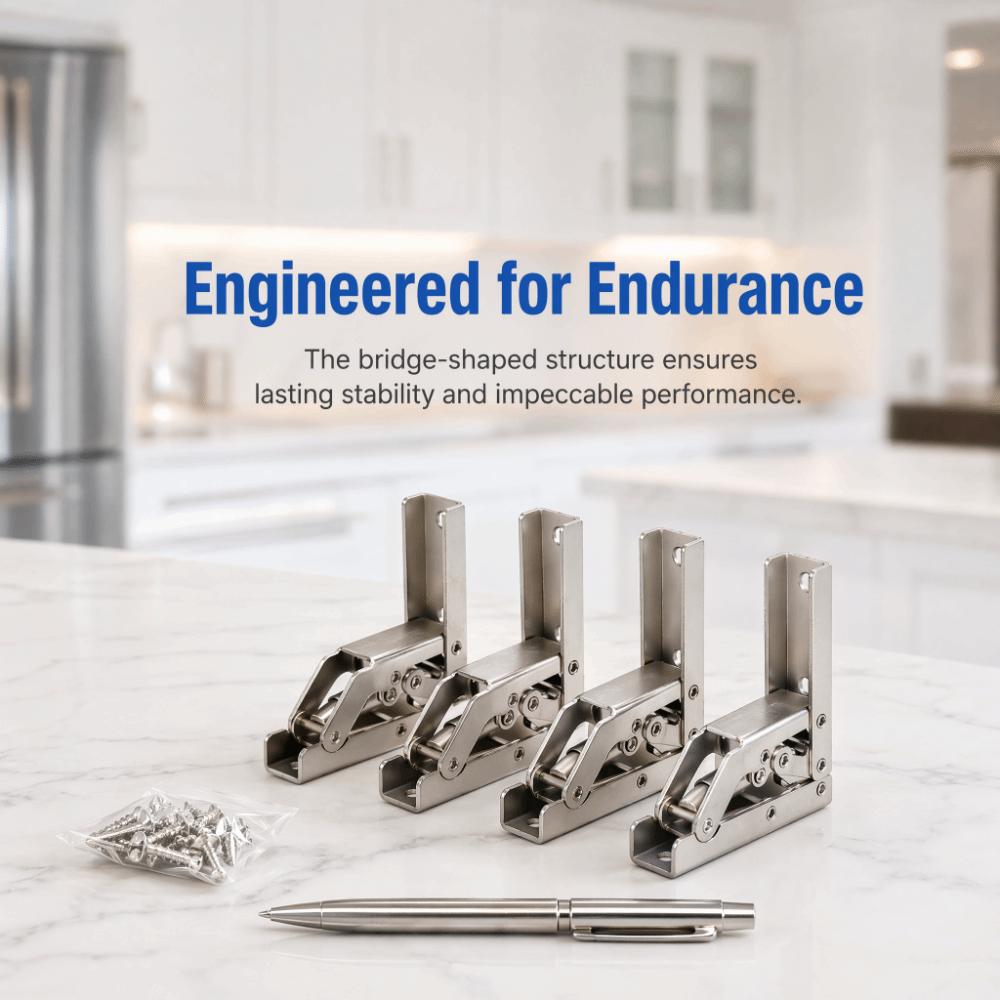 4pcs Hidden Bracket Cabinet Door Hinges Cold Rolled Steel Bridge Shaped Hinges  Cabinet Doors