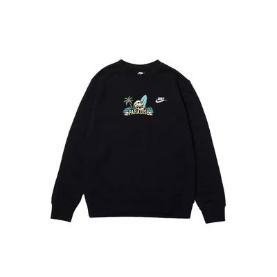 Nike Mode Extérieur Respirant Polyvalent Couleur Unie Logo Lettre Col Rond Sweat-shirt Unisexe Sweat-shirt Noir BV2667-010(TEAM1061-3.3.11)