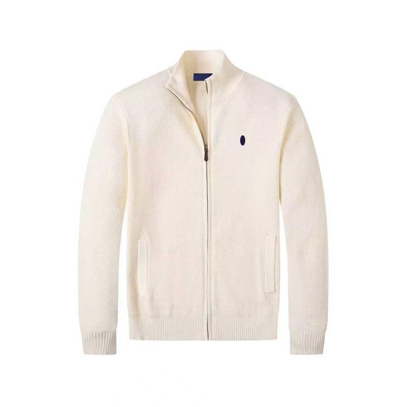 Mens Stand Collar Full Zip Knit