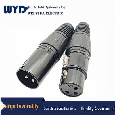 Black Triple-Core XLR Connector for Premium Microphones