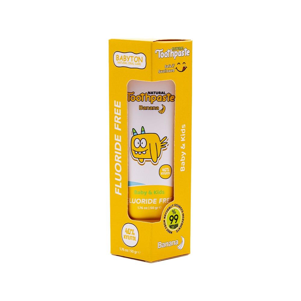 Pasta Do Zębów Dla Dzieci O Smaku Bananowym Bez Fluoru 6M+ 50G Babyton