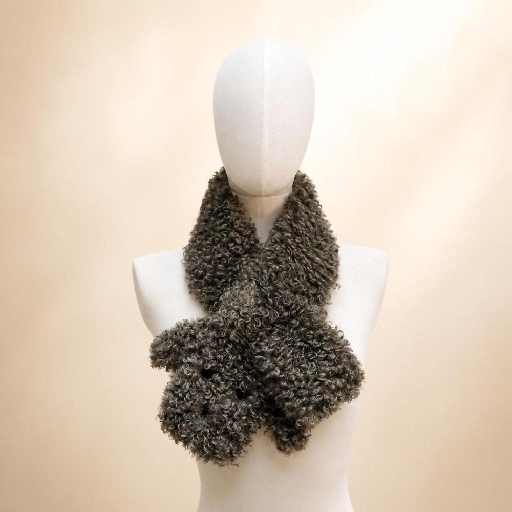 Curly Texture Women's Winter Scarf Cute Puppy Shape Fashion Neck Scarf  Winter Outfit Styling