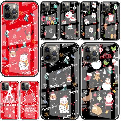 Bałwan Świąteczny Kreskówkowy Szklany Pokrowiec na Apple iPhone 14 11 13 Pro 12 7 8 Plus SE 2022 XR X XS Max 6 6S Hartowane Etui na Telefon
