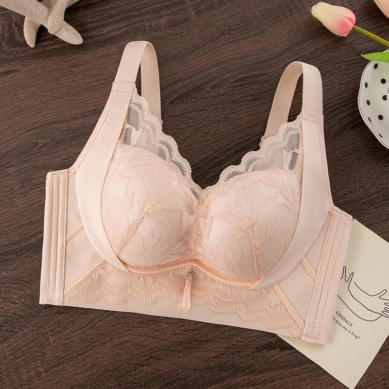 New Autumn and Winter Bra, No Steel Ring Adjustment Type, Double Breasts, Small Chest Temperature Change, No Magnetic Bra Lace