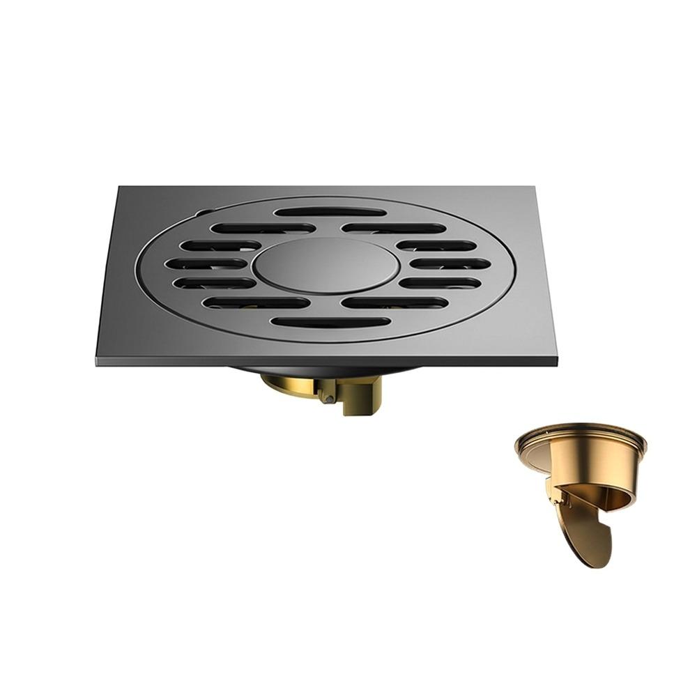 Stainless Steel Shower Floor Drain Thickened Grey Fast Drainage Floor Drain Backflow Preventer Square Drain Filter Plug