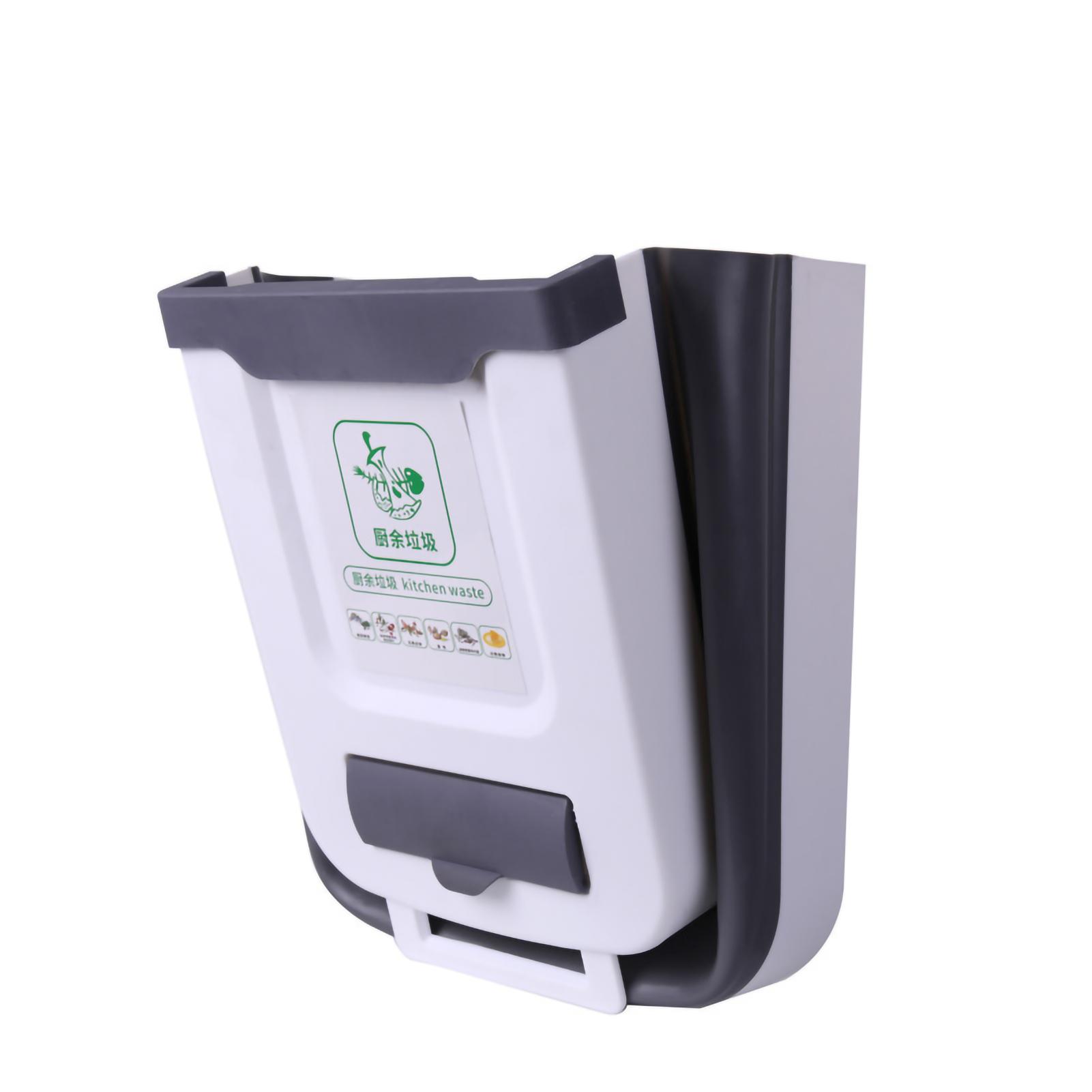 Складное мусорное ведро Бытовое подвесное складное мусорное ведро для гостиной кухни спальниСерое M 8L серый белый 443₽