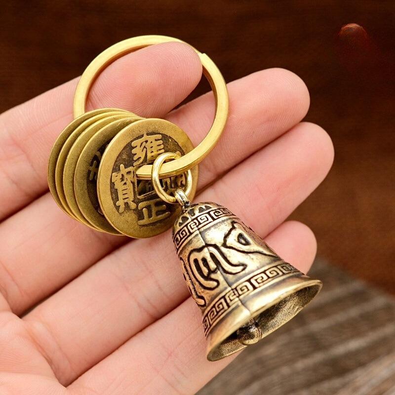 Six-character Mantra Bell Keychain, Creative Keychain, Ring, Heart Sutra Copper Bell Pendant
